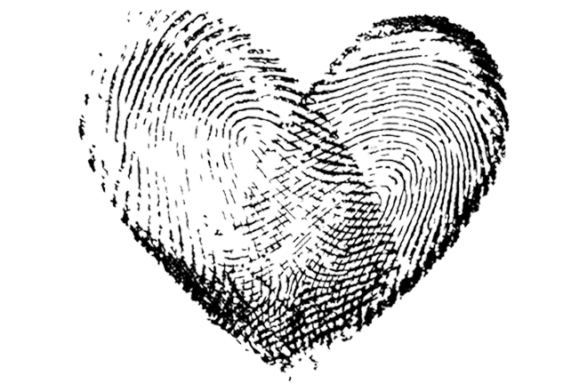 Image of a heart finger print.